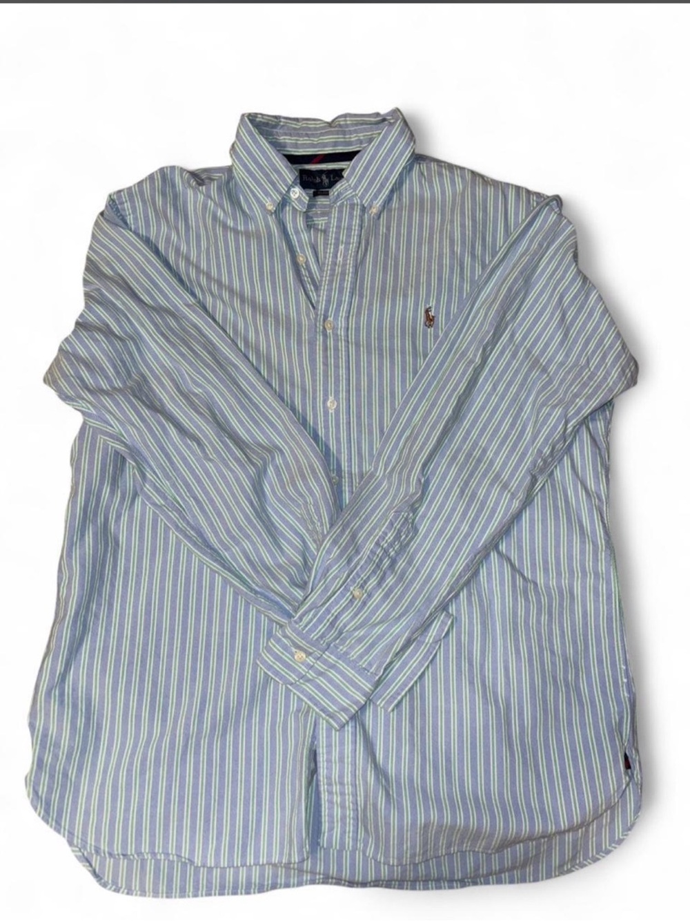 Ralph Lauren Blue, White & Yellow Stripe Button-Down Oxford